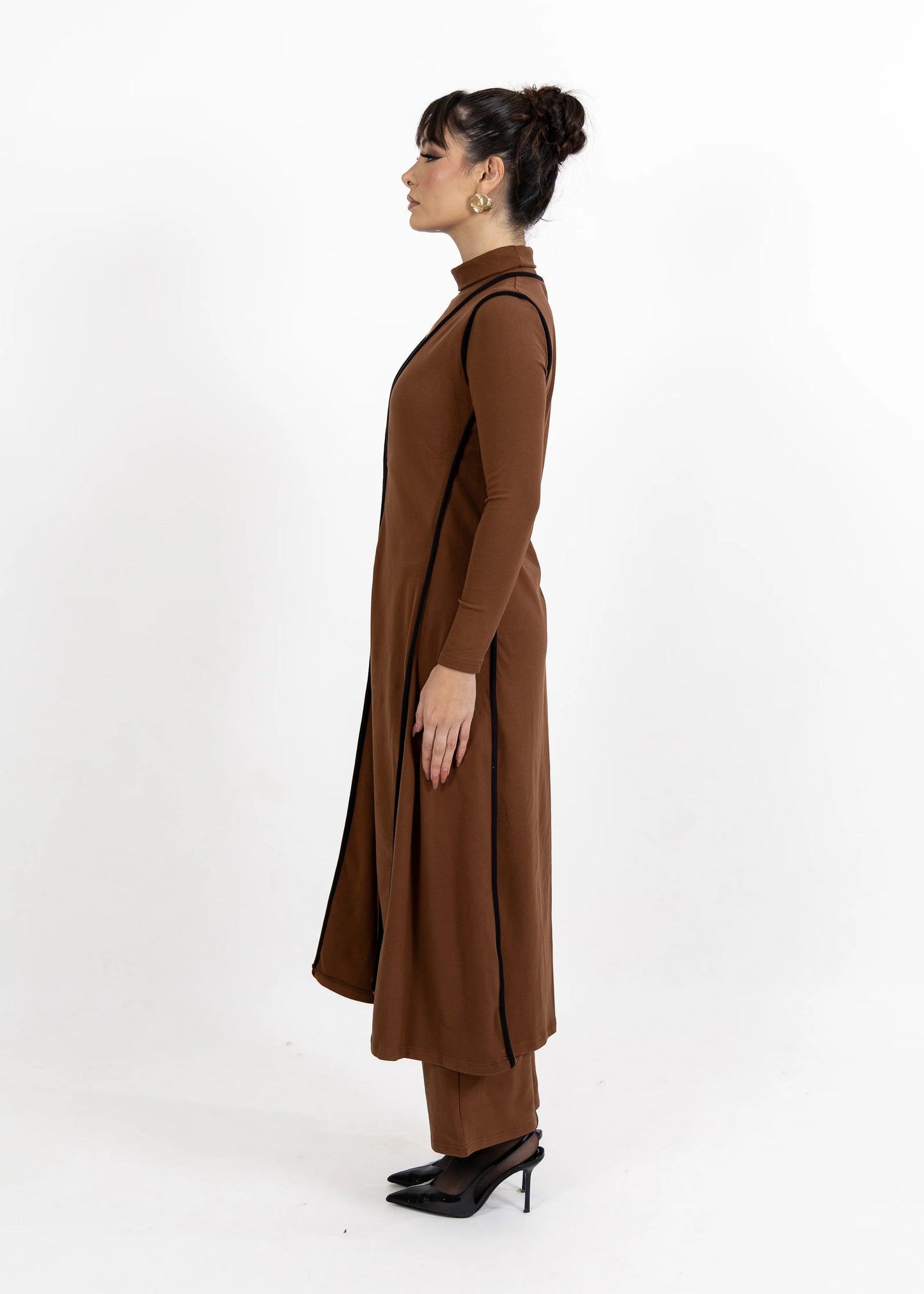 Alara 3-Piece Modest Wear Set – Chocolate Brown