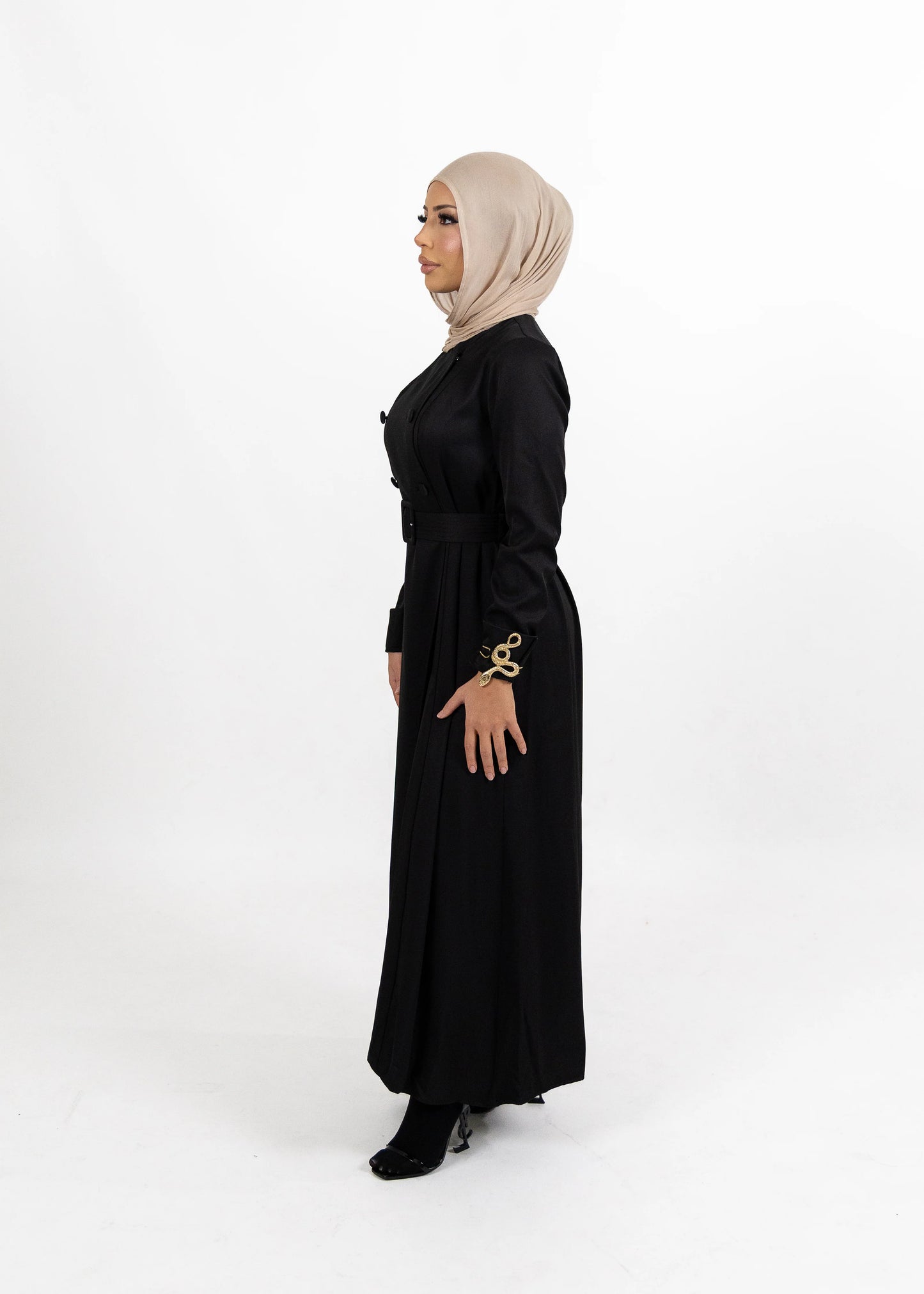 Seraya Trench Dress - Black