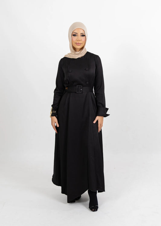 Seraya Trench Dress - Black