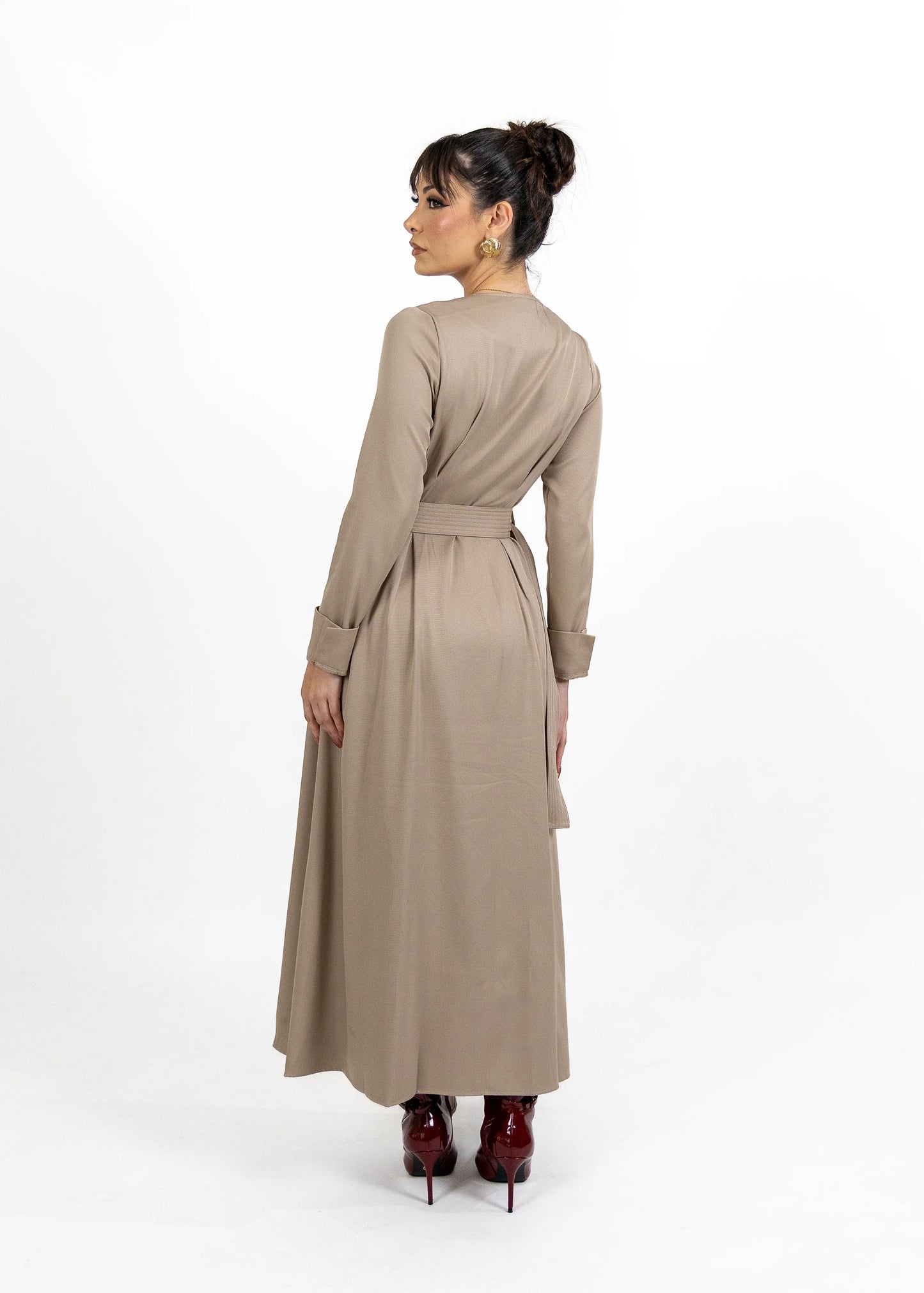 Seraya Trench Dress - Taupe