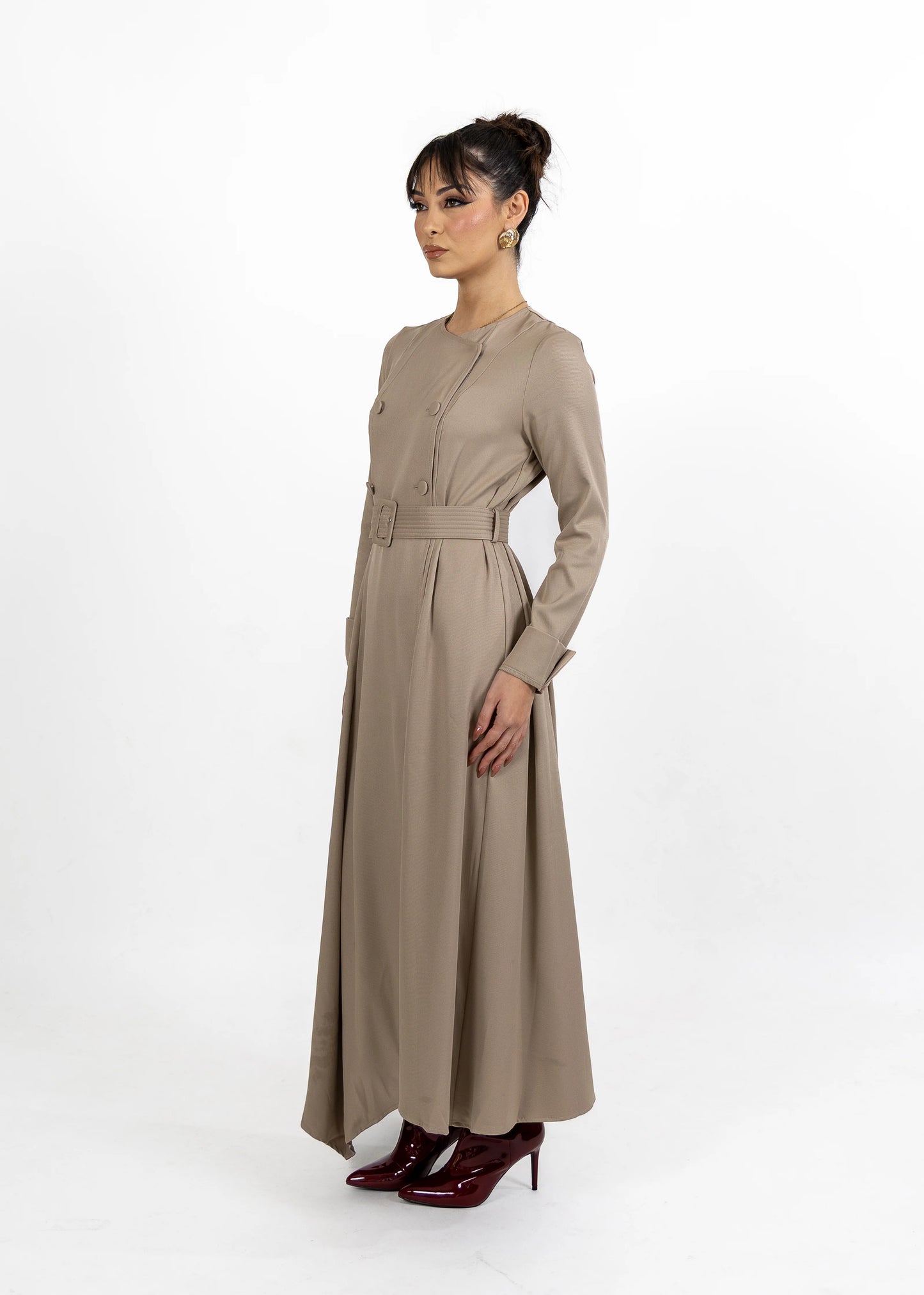 Seraya Trench Dress - Taupe