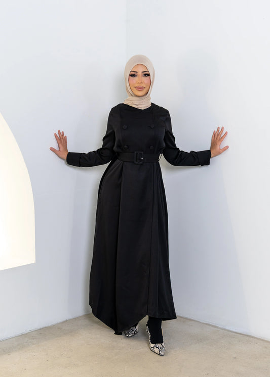 Seraya Trench Dress - Black