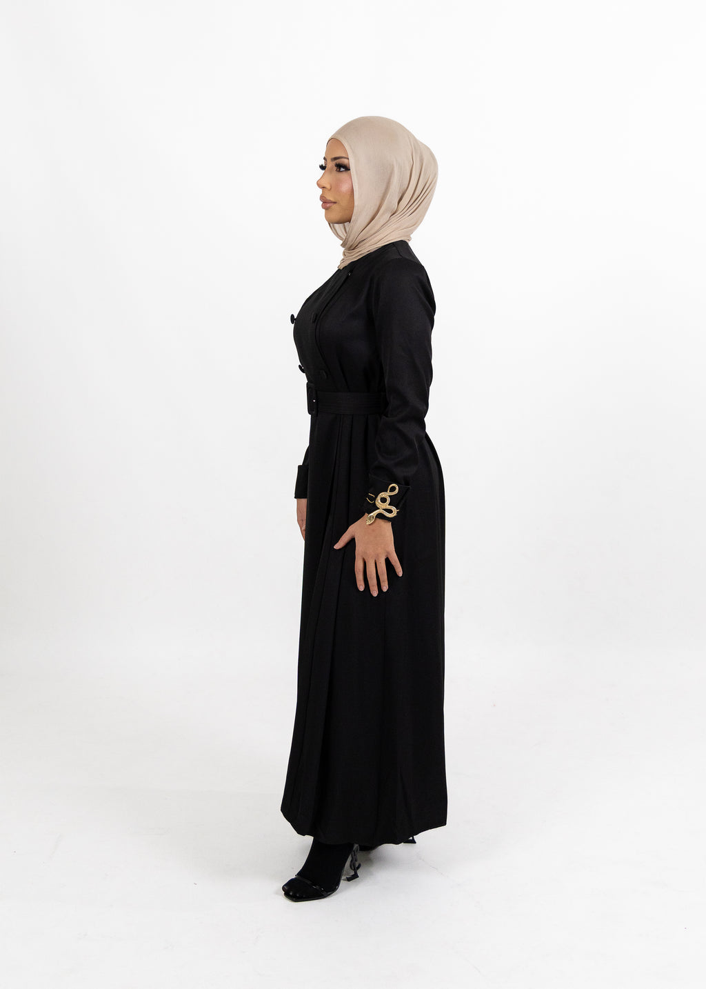 Seraya Trench Dress - Black